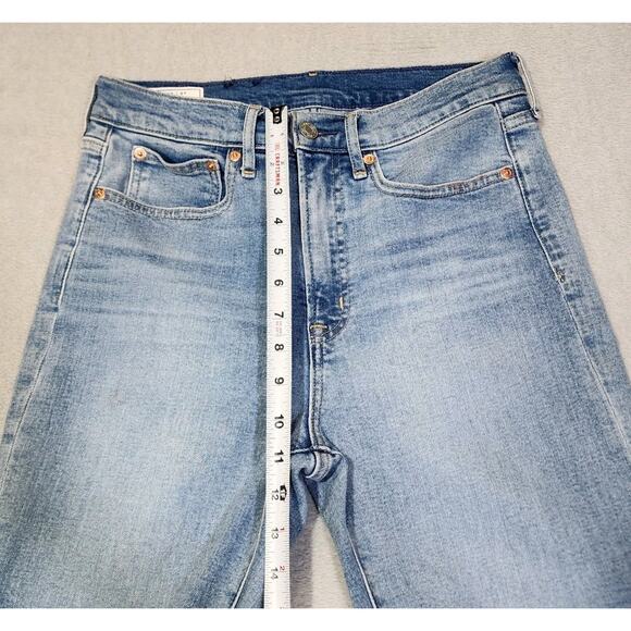 GAP Jeans 70s Flare High Rise 2 Tone Blue Denim Womens 28 Size 6 Short - Picture 9 of 12